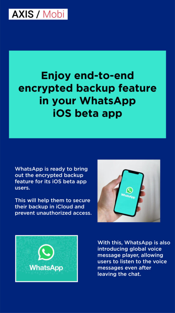 Enjoy end to end encrypted backup feature in your whatsapp ios beta app