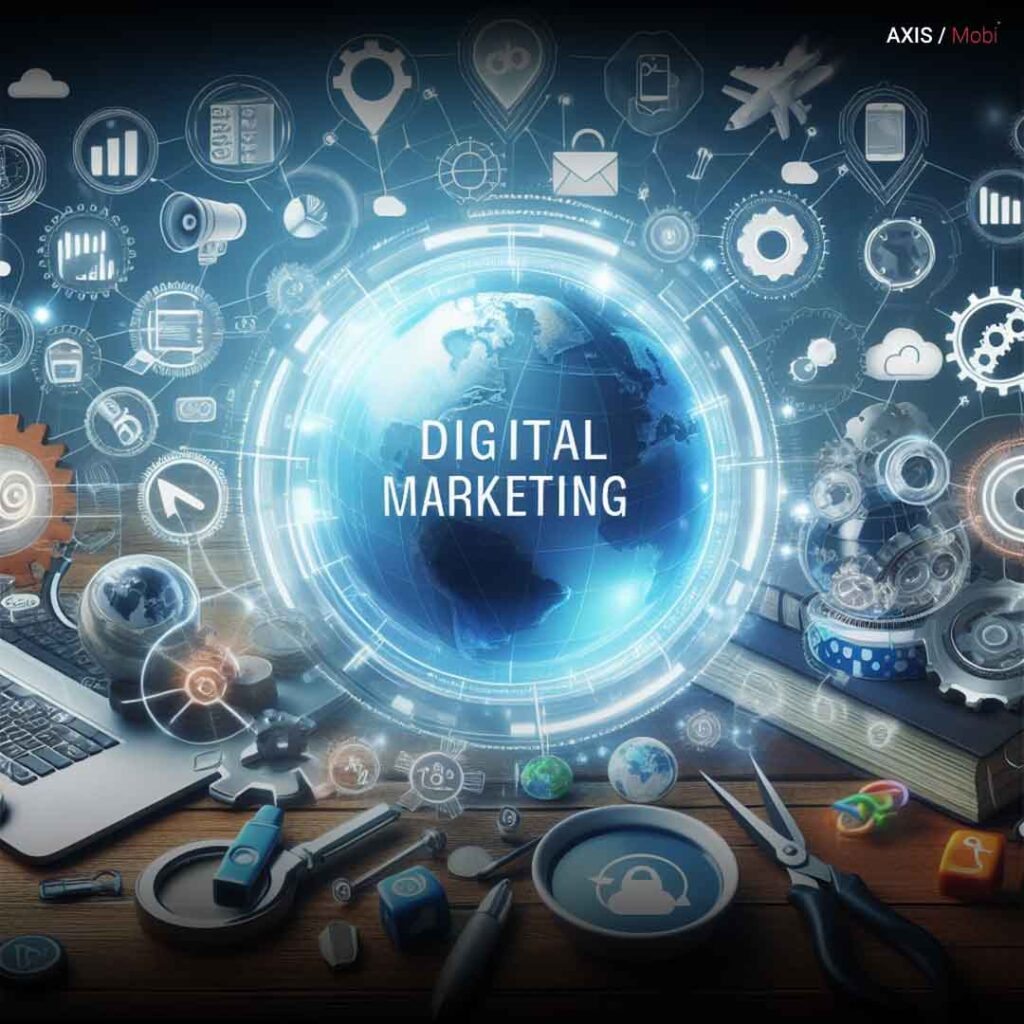 Unveiling the Digital Marketing Spectrum - An engaging visual representation of the diverse facets in the world of digital marketing.