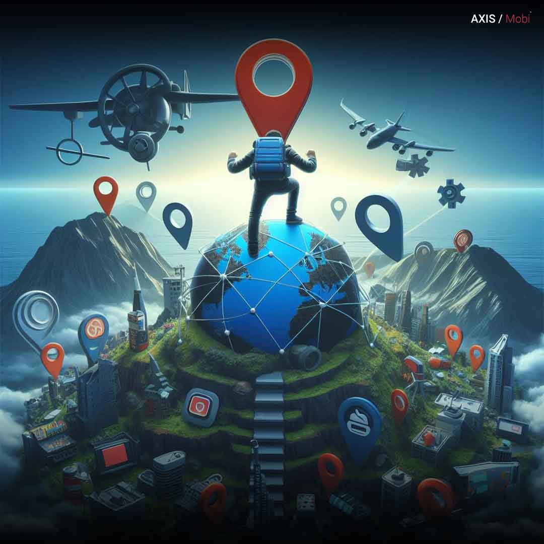 Illustration depicting challenges in mobile advertising and location-based marketing.