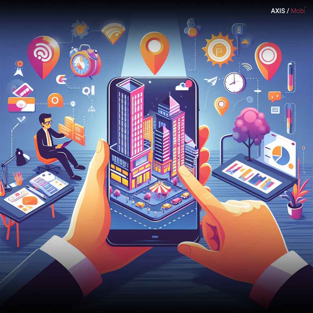 Illustration depicting the relationship between mobile advertising and location-based marketing.